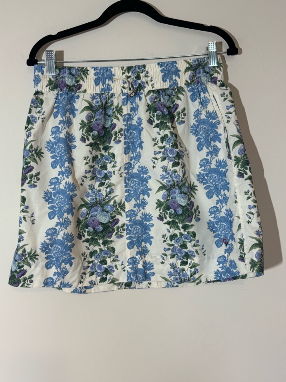 Clare V. Theo Mini Skirt Anthropologie Floral Blue Size M - Picture 5 of 11